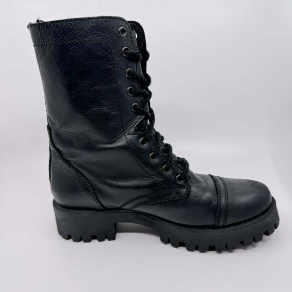 Steve Madden Olly Lace Up Women's Leather Boots Color Black SZ9.5 - Picture 5 of 13